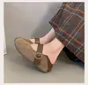 Zapatos Retro Mary Jane para Mujer 2026 Otoño Nuevos Gamuza Estampado de Leopardo Versátiles Suela Suave Poco Profundos Planos que Aumentan la Altura Zapatos para Mujer