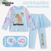 Roupa de Banho Kapibara Infantil para Meninas, Conjunto de Duas Peças com Manga Longa e Calça Longa, Fato de Banho com Proteção Solar para Meninas Mais Velhas, Conjunto para Fonte Termal