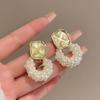 Internet estilo celebridade estilo Hong Kong vintage brincos de pérolas nicho feminino luz design de luxo elegante socialite brincos brincos de verão