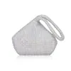 2026 Bolso de Mano Triangular Redondo Retro Totalmente Incrustado Bolso de Noche Mini Clutch de Alta Gama Forma de Lágrima Femenina
