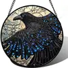 Pingente de Vitral Crisgif - Coruja Verde Pegador de Porta Jardim Pátio Divertido Pássaro Pegador de Sol