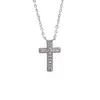 Colar Cruz Mini Diamante Total Francês Feminino Dupla Face Acessível Luxo Nicho Alto Padrão Feminino Nova Corrente para Clavícula