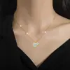 [Acero de titanio de cuerpo completo] Lujo ligero estilo calabaza simple cadena para la clavícula de oro real para mujer Accesorios de cadena para la clavícula de la red de influencers