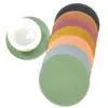Venta caliente posavasos aislante de cuero posavasos redondo de color sólido antideslizante impermeable desechable a prueba de aceite base caliente para tazas suministros para el hogar