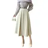 Falda de traje de mujer de cintura alta para principios de otoño, elegante falda midi de línea A con caída de cintura alta para ir al trabajo, moda femenina transfronteriza
