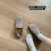 Sandálias Birkenstock de couro genuíno com aumento interno de altura, mocassins Awa outono 2026 com sola grossa de 5CM, fivela bordada na tira, Birkenstock de calçar para mulheres