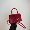 Bolso Pequeño Portátil Retro Simple para Mujer 2025 Nueva Moda Patrón Cocodrilo Estilo Occidental Hombro Cruzado Bolso Cuadrado Pequeño