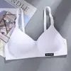Novidades de Primavera e Verão: Sutiã Canelado Estilo Parque de Diversões para Meninas, Sem Fio, Confortável, Sem Costura, Push-Up, Roupa Íntima com Bojo Fino de Algodão