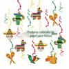 Fornecimento de decoração para festa mexicana, enfeites espirais mexicanos, layout de evento de festa e carnaval