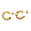Pendientes de Acero de Titanio de Venta Caliente Transfronterizos Pendientes Geométricos de Forma Especial Bolso Croissant Pendientes de Acero de Titanio de Alta Gama Pendientes de Acero de Titanio de Moda Europeos y Americanos para Mujer