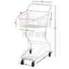 Carrinho de Compras Dupla Camada para Supermercado, Carrinho para Shoppings, Lojas de Conveniência, Ktv, Barracas de Rua, Carrinho de Compras Popular Online de Pegar Bonecos Atacado