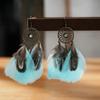 Gran oferta de pendientes de plumas vintage de estilo étnico, largos y multicolores, con diseño de cuentas y círculos.