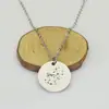 Colar Órbita de Estrela e Lua 12 Constelações Aço Inoxidável Redondo Pingente Gravado da Marca Estilo Ins Joia Simples Personalizada de Prata para Mulheres