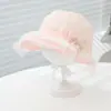Sombrero de Pescador de Encaje Fino de Princesa para Bebés y Niños Pequeños, Sombrero de Sol con Protección Solar, Sombrero Ajustable Estilo Corte