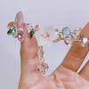 Racimos de Flores ~ Pulsera de Flores Nuevas de Primavera Pulsera de Cristal de Hada Super Flash para Mujer Pulsera de Vacaciones para Viajes Estilo Mori
