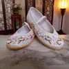 Zapatos Blancos de Grulla de Almohada Estilo Chino Nuevo para Mujer Hanfu, Zapatos Bordados de Rendimiento Estilo Antiguo de Suela Plana, Zapatos de Baile para Adultos, Zapatos Chinos de Suela Blanda para Niñas