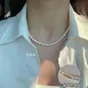 Colar de Pérolas Shijia para Mulheres 2025 Novo Estilo Popular Gargantilha de Pérolas Corrente para Suéter Corrente de Clavícula de Luxo Leve de Alta Qualidade