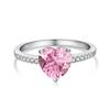 925 prata esterlina feminina INS amor transfronteiriço anel rosa diamante açúcar super flash anel de diamante de alto carbono anel de casamento europeu e americano