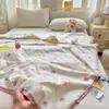 Colcha de Verão de Algodão de Fibra Longa Classe A com 60 Contagens, Colcha Lavável para Ar Condicionado, Colcha de Bebê Fofa com Desenhos Animados com Núcleo Fino de Soja