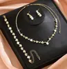 Conjunto de tres piezas de collar, pendientes y pulsera con cadena de garras exquisitas y transfronterizas, cadena de clavícula con diamantes, accesorios para vestido de cena