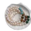 Pulsera elástica de ágata de perla de agua dulce natural al por mayor de fábrica, serie media tesoro, joyería creativa, regalos