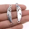 10X46Mm 2.2g Plata Antigua Accesorios DIY Material Colgante Conector Conector de Pluma