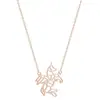Collar con colgante de caballo unicornio volador hueco de acero inoxidable cadena de clavícula joyería para mujer comercio exterior europeo y americano AliExpress