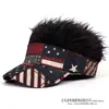 Amazon Transfronterizo Día de la Independencia Estadounidense Estrellas y Franjas Bandera Estadounidense Gorra de Béisbol con Visera Curva Peluca Vintage Gorra de Béisbol