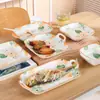 Vajilla de Cerámica Zhi Qiu Plato de Celebridad de Internet Tazón Plato de Mesa para el Hogar Tazón de Sopa de Alta Apariencia Tazón de Arroz Cuchara Juego de Tazones Pequeños Frescos para Postre
