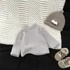 Conjunto de 3 Peças de Colete de Algodão Tendência Cool para Meninos Roupas de Bebê de Inverno Camisa Base Versátil Grossa Calça Jogger Quente para Bebê