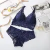 Conjunto de sutiã estilo francês para mulheres com pouco busto, push-up, sexy e atraente, sem aro, de renda, plus size, lingerie anti-queda, comércio exterior