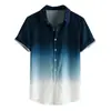 Camisa de Manga Corta Nueva para Hombre Verano Estilo Hawaiano Impresión Digital 3D Casual de Playa Top para Hombre