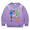 2023 primavera e outono desenho animado estilo coreano novo pequeno e médio roupas infantis em torno do pescoço suéter infantil manga comprida algodão masculino e feminino top de bebê