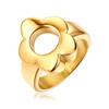 Anel de moda japonesa e coreana anel de flor de ouro de aço inoxidável jóias de aço titânio personalidade anel de textura de metal