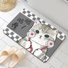 Tapete de Banheiro com Desenho de Gato em Lama Diatomácea Tapete Absorvente de Água para Porta de Banheiro Tapete para Chão de Banheiro Antiderrapante Secagem Rápida