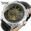 Relógio Masculino Jaragar de Vidro Marrom, Fashionable, Casual, com Tourbillon, Mecânico Totalmente Automático