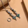 Colar Borboleta Esmalte Cloisonné Requintado Retrô para Mulheres, Colagem Artesanal Fashion e Simples Estilo Étnico Versátil