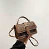 2024 Outono e Inverno Nova Bolsa de Estampa de Leopardo de Alta Qualidade Bolsa Feminina Moderna All-match Ombro Bolsa Crossbody Pequena Bolsa Quadrada