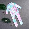 Traje de baño para niños de verano 2025, nuevo, de manga larga y pantalones, protección solar, traje de baño para niñas, caricatura para niñas