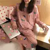 Pijama para Mujer Primavera y Otoño Estilo Coreano 2025 Manga Larga Lindo Traje de Dibujos Animados de Estudiante Suelto Traje de Ropa para el Hogar Otoño e Invierno