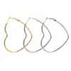 Moda Europeia e Americana Geométricos Exagerados Brincos de Aço Inoxidável Tendência Ouro Titânio Aço Coração Ear Cuffs Nicho Brincos de Alta Qualidade