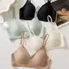 D06 Moda Original Triângulo Copo Íntimos Femininos Sem Costura Suporte Macio Push-Up Vertical Super Estiloso Ajustável Fino Sutiã