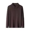 Moletom Masculino de Inverno Cor Lisa Gola Polo Dois Botões Tendência da Moda Gola Patchwork Quente Espessado Forrado com Lã