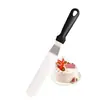 Suministro espátula de acero inoxidable con mango de plástico de 8 pulgadas espátula recta espátula para crema de besos herramientas para hornear cuchillo para pasteles