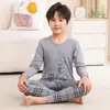 Calça Comprida de Algodão Outono para Meninos, Conjunto de Roupa Íntima de Algodão para Meninas, Suéter 100% Algodão Infantil, Pijama de Segunda Pele Outono e Inverno para Crianças Maiores