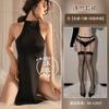 Amor Roupa Íntima de Sexo Pura Seda de Gelo Dividida Vestido Longo Sem Costas Sexy Pijama Uniforme Tentação Loja Noturna Vestido terno
