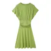 Ins Estilo Europeu e Americano Transfronteiriço 2026 Nova Moda Elegante Amazon Atacado de Roupas Femininas Vestido Longo Drapado para o Dia a Dia