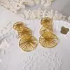 Pendientes de Joyería para Mujer con Corte de Girasol, Hoja de Ginkgo Metálica Estilo Vintage, Aguja de Plata 925, Regalo Versátil, Sencillos y Exquisitos