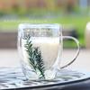 Vaso de Vidrio con Lentejuelas Doble Capa con Forma de Huevo Transfronterizo para Uso Doméstico, Vaso de Leche, Taza de Café, Vaso de Agua con Flores Secas de Cristal, Taza de Té, Anti-Quemaduras