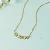 Colar Coração de Amor Fashion Vazado para Mulheres Japonês Coreano Pequeno Fresco Versátil Banhado Celebridade da Internet Cinco Corações Ligados Cravejado Strass Zircônia Colar para Clavícula